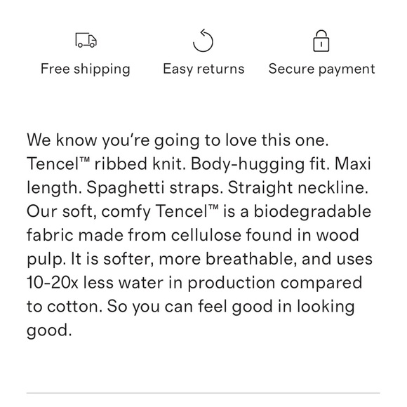 Quince Women’s Black Tencel Rib Knit Maxi Slip Dress sz L NWT Sleeveless Long - Picture 4 of 4